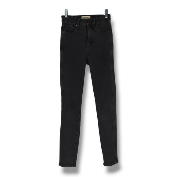 EUC Madewell High-Rise Stretch Denim Skinny Jeans Sz. 24x28 Black Frost - Picture 2 of 10